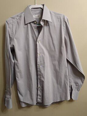 Vintage Yves Saint Laurent Pour Homme Dress Shirt Gray Men's 42 16.5 Excellent